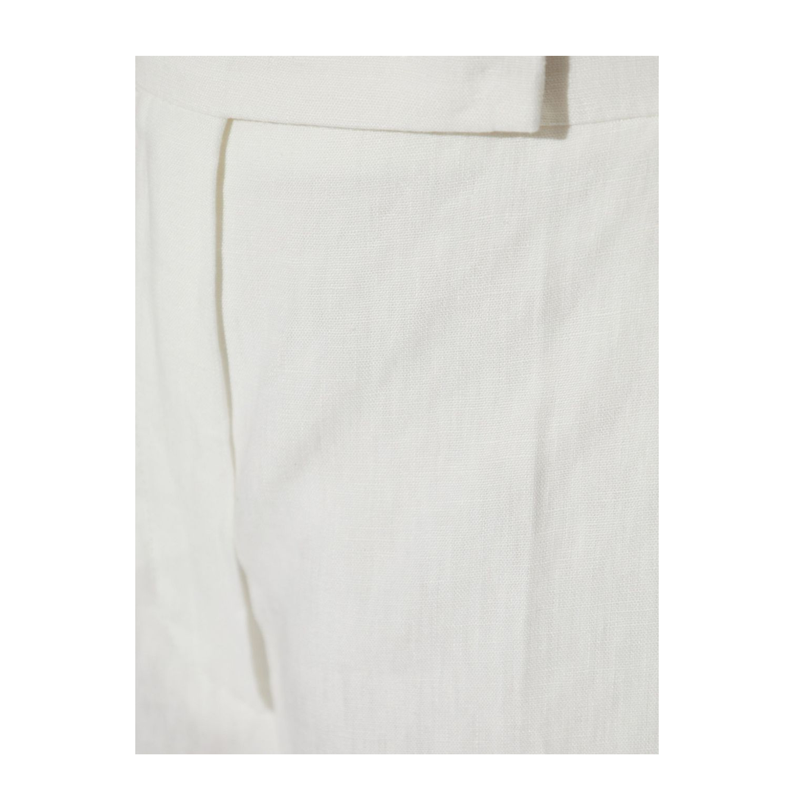 White Linen Wide-Leg Trouser