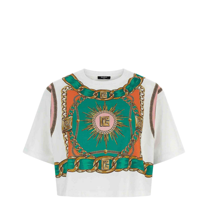 Cropped T-shirt Foulard Print