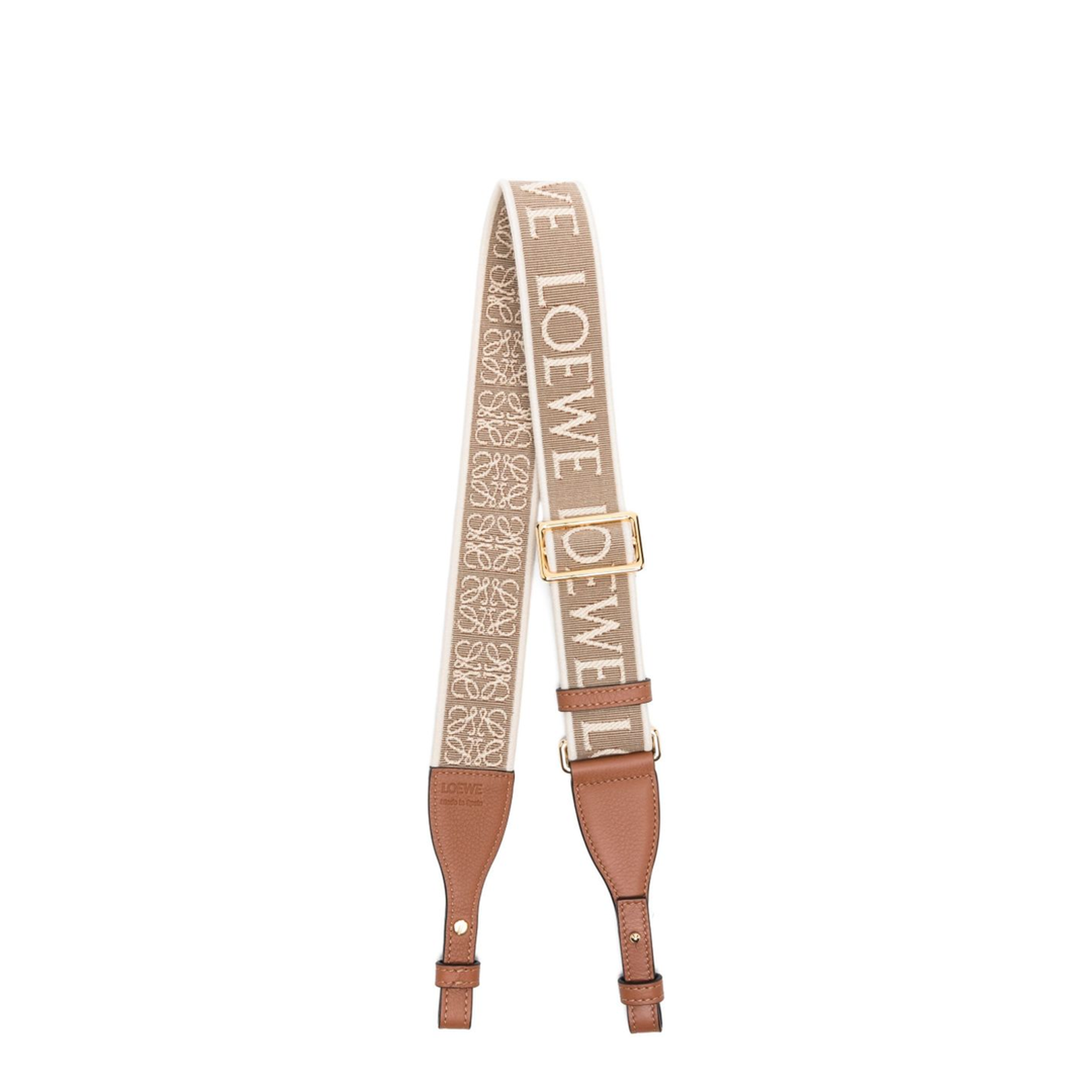 Natural Anagram Leather Belt Strap