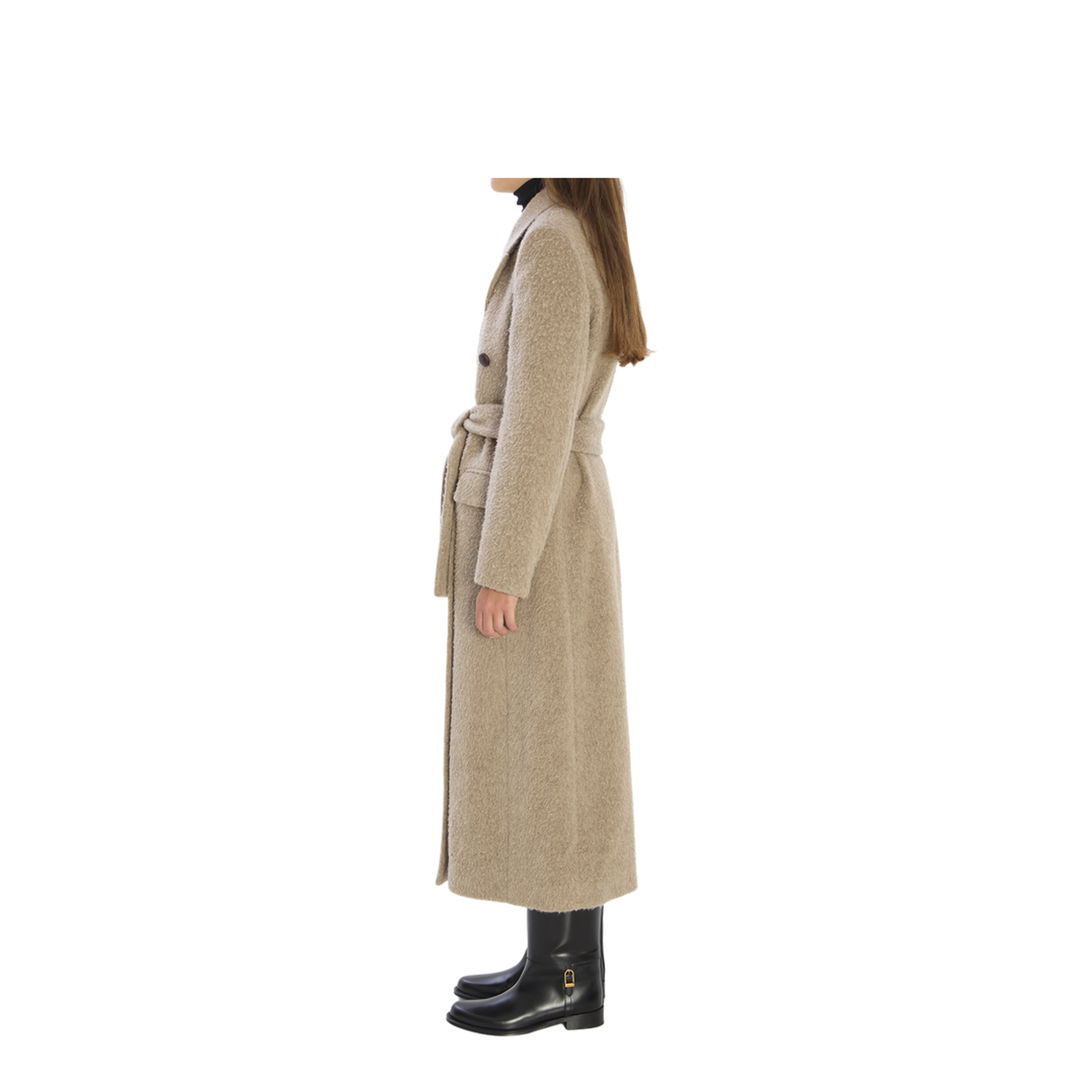 Greige Double-Breasted Coat
