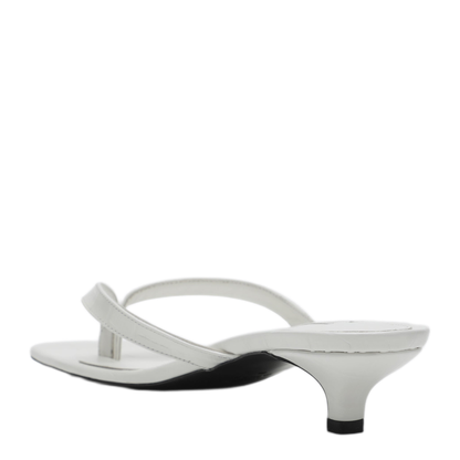 MAYFEYR - Toteme - White Leather Heeled Thong Sandals - 253WAS1010LE0076059