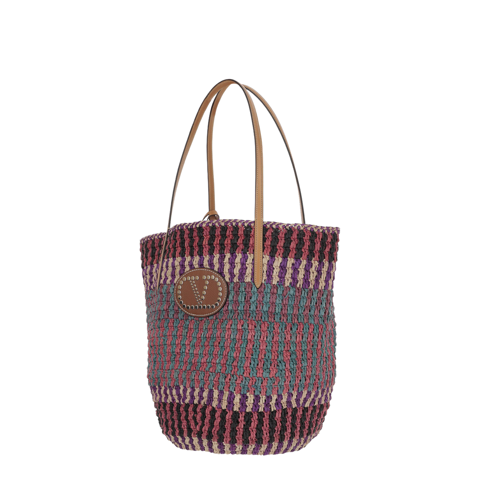 Vlogo Signature Shopping Bag in Raffia