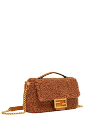 Baguette Chain Midi Shoulder Bag, Gold Hardware