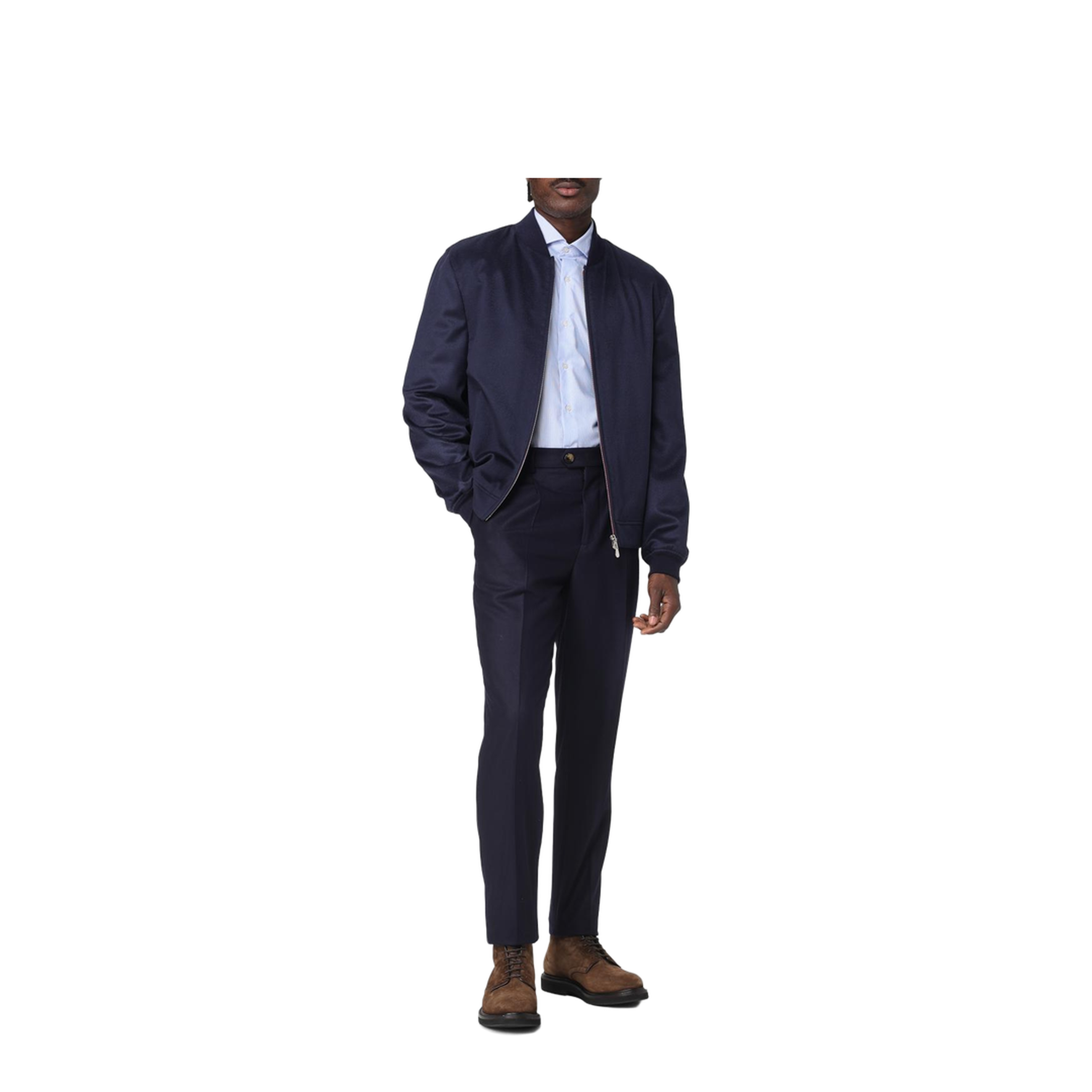 Navy Blue Wool Pants