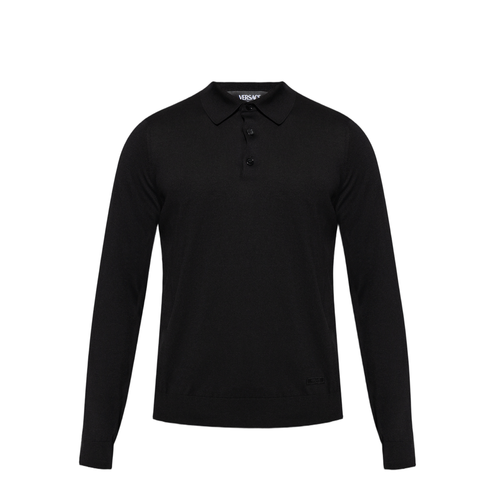 Long-Sleeved Polo Shirt Black