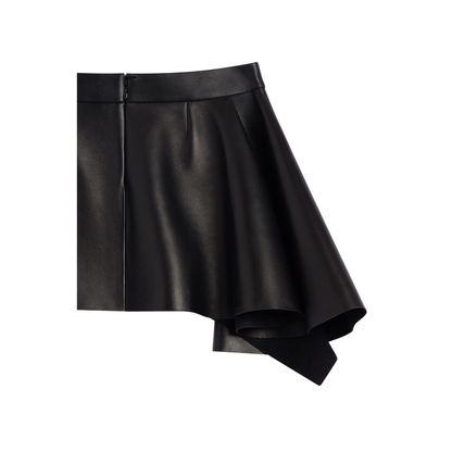 MAYFEYR - Givenchy - Black Leather Asymmetric Skirt - BW414R61ZX001