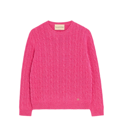 MAYFEYR - Valentino - Wool Mouliné Cable-Knit Sweater - BKC75DADH