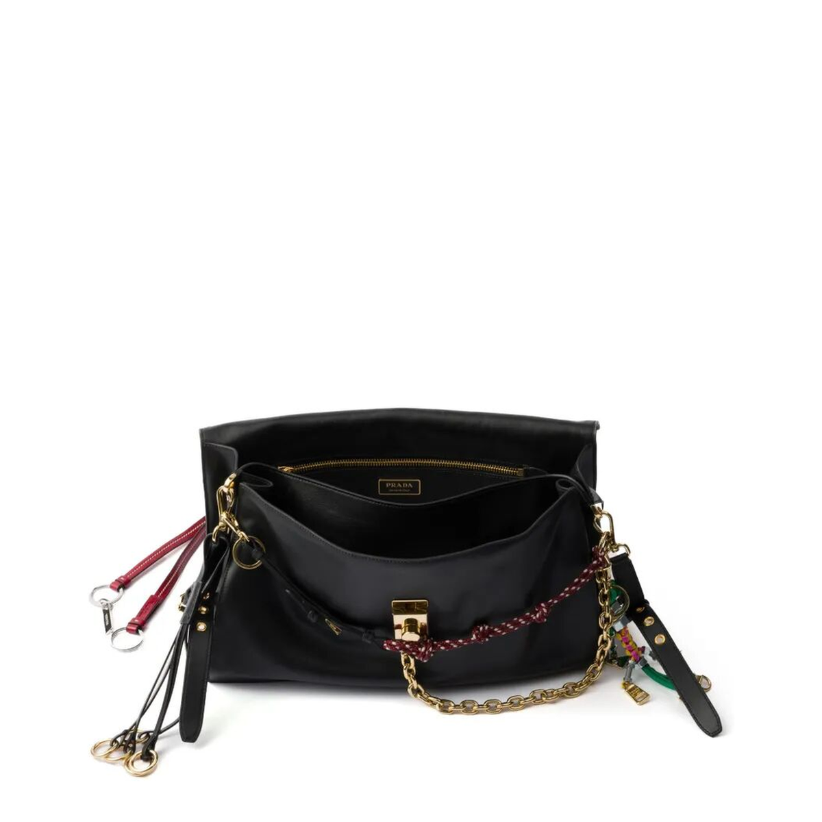 Large Calfskin Shoulder Bag - Black