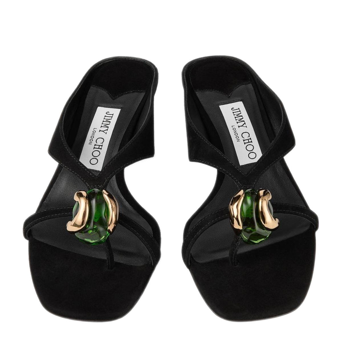 MAYFEYR - Jimmy Choo - Emeri Sandals Black - EMERI/STONE35BSBBLACK/CLOVER