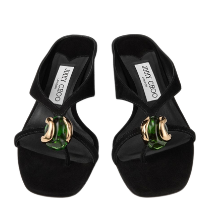 MAYFEYR - Jimmy Choo - Emeri Sandals Black - EMERI/STONE35BSBBLACK/CLOVER