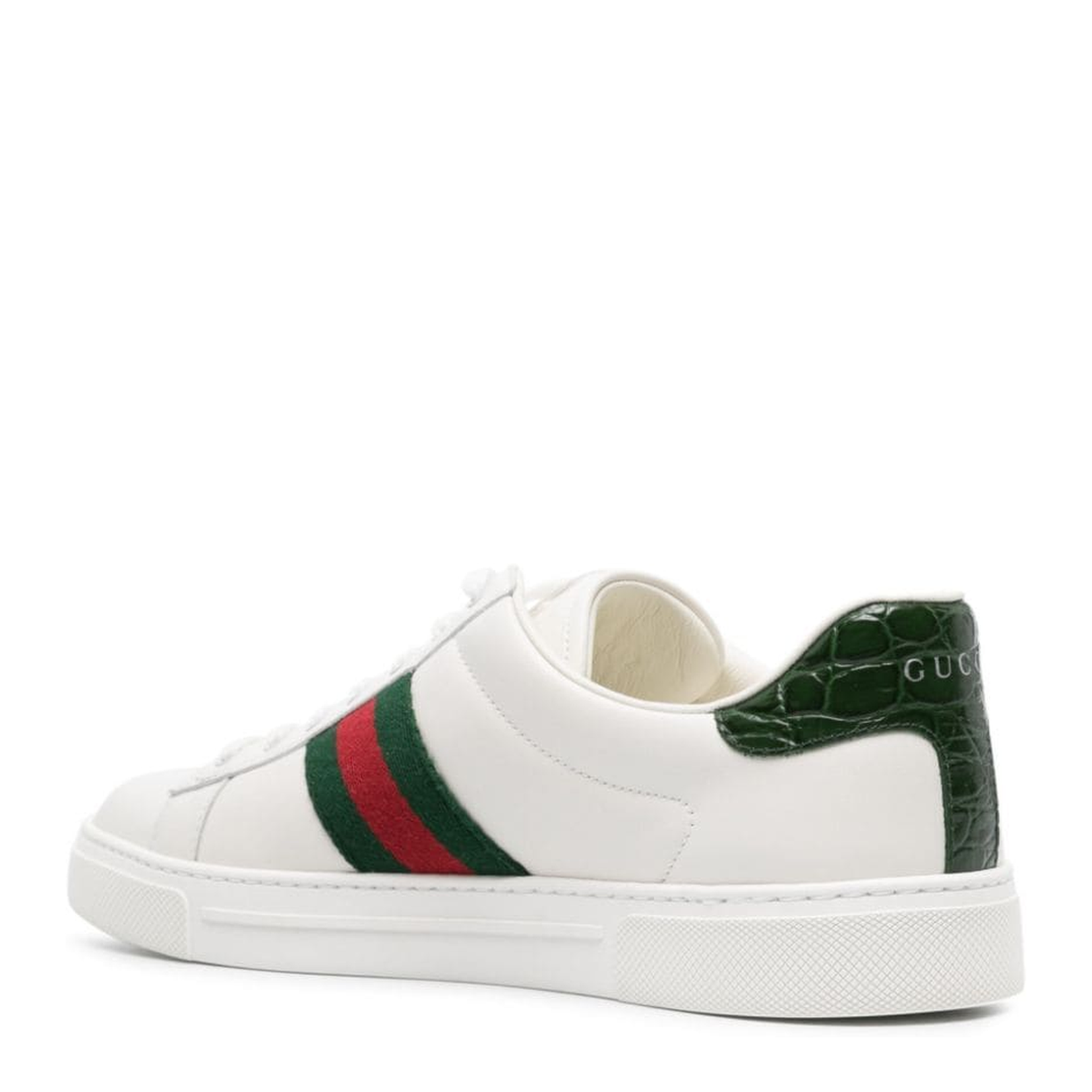 Ace Trainer with Web in White Leather