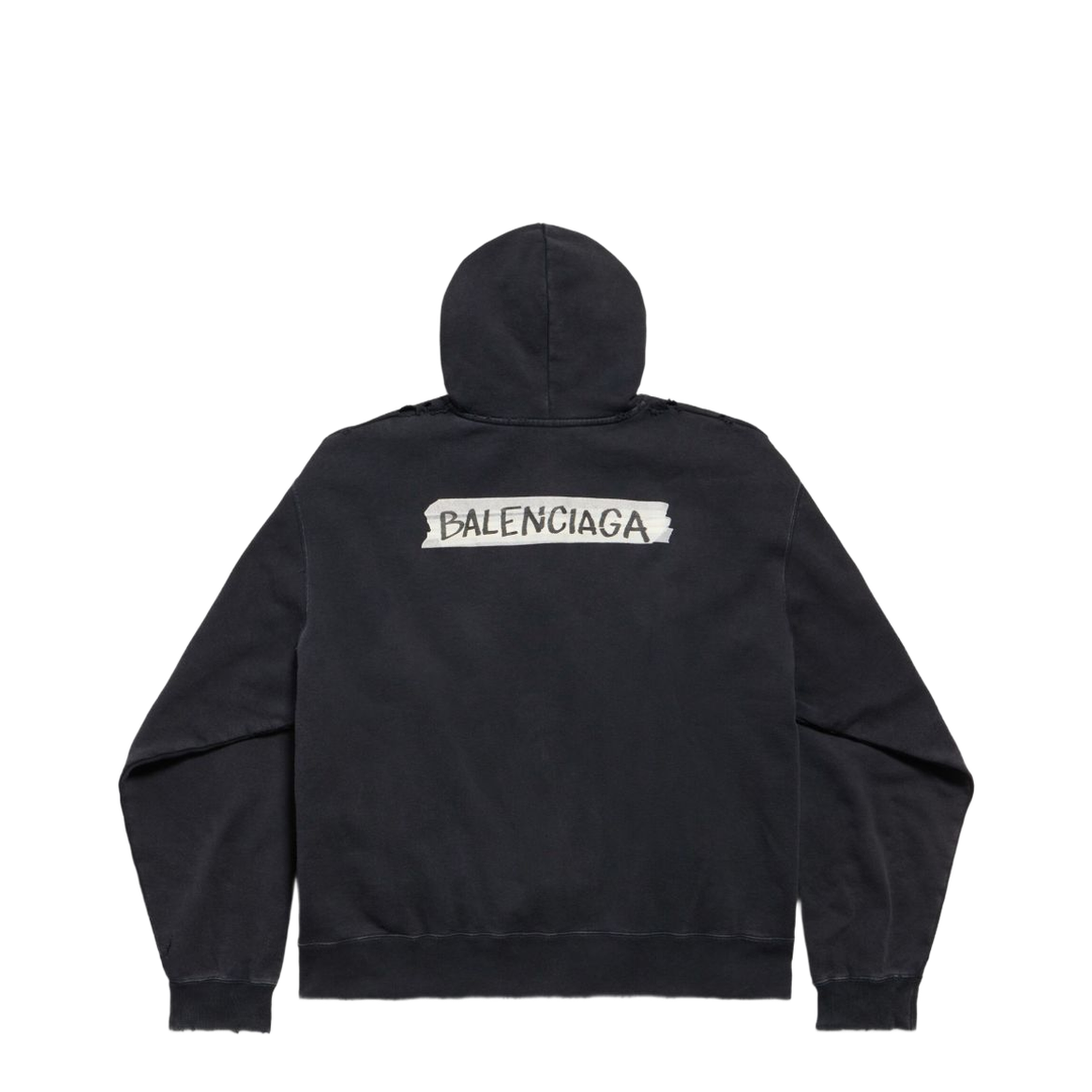 Oversized Masking Tape Zip-Up Sweatshirt
