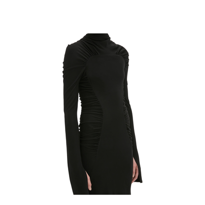 MAYFEYR - Victoria Beckham - High Neck Gathered Midi Dress - 1326WDR007472A