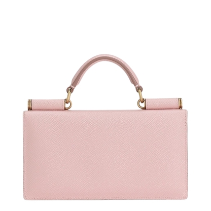 Pink Mini Bag in Dauphine Leather with Logo Tag