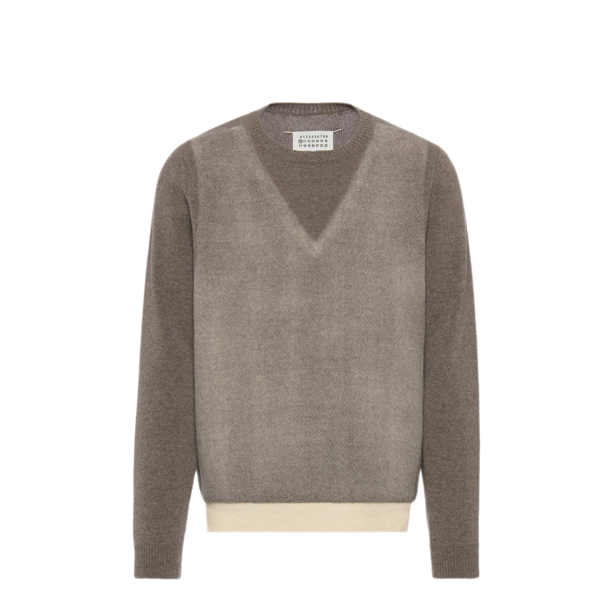 Virgin Wool Crewneck Sweater In Fused Knit
