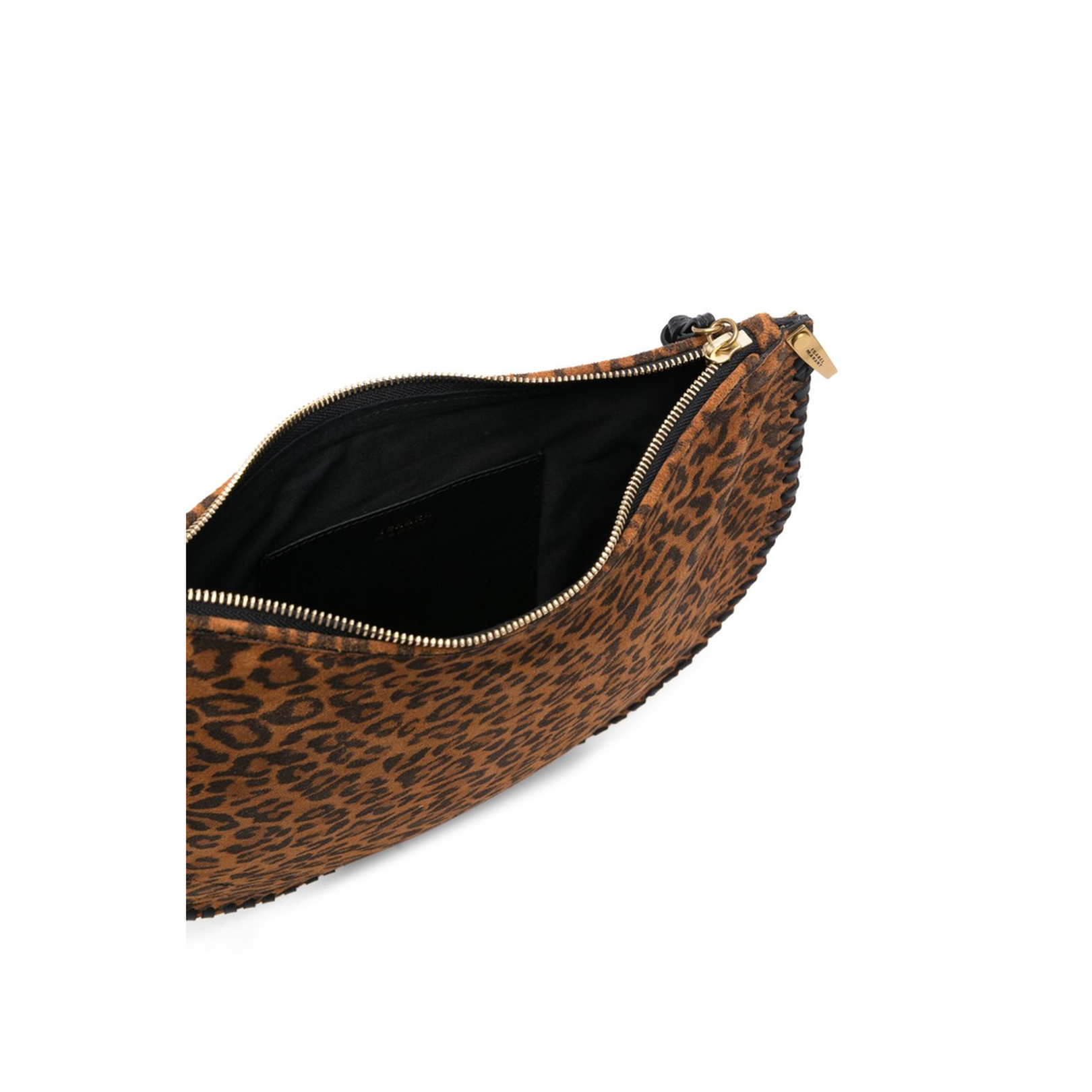Cognac Brown Top Zip Bag