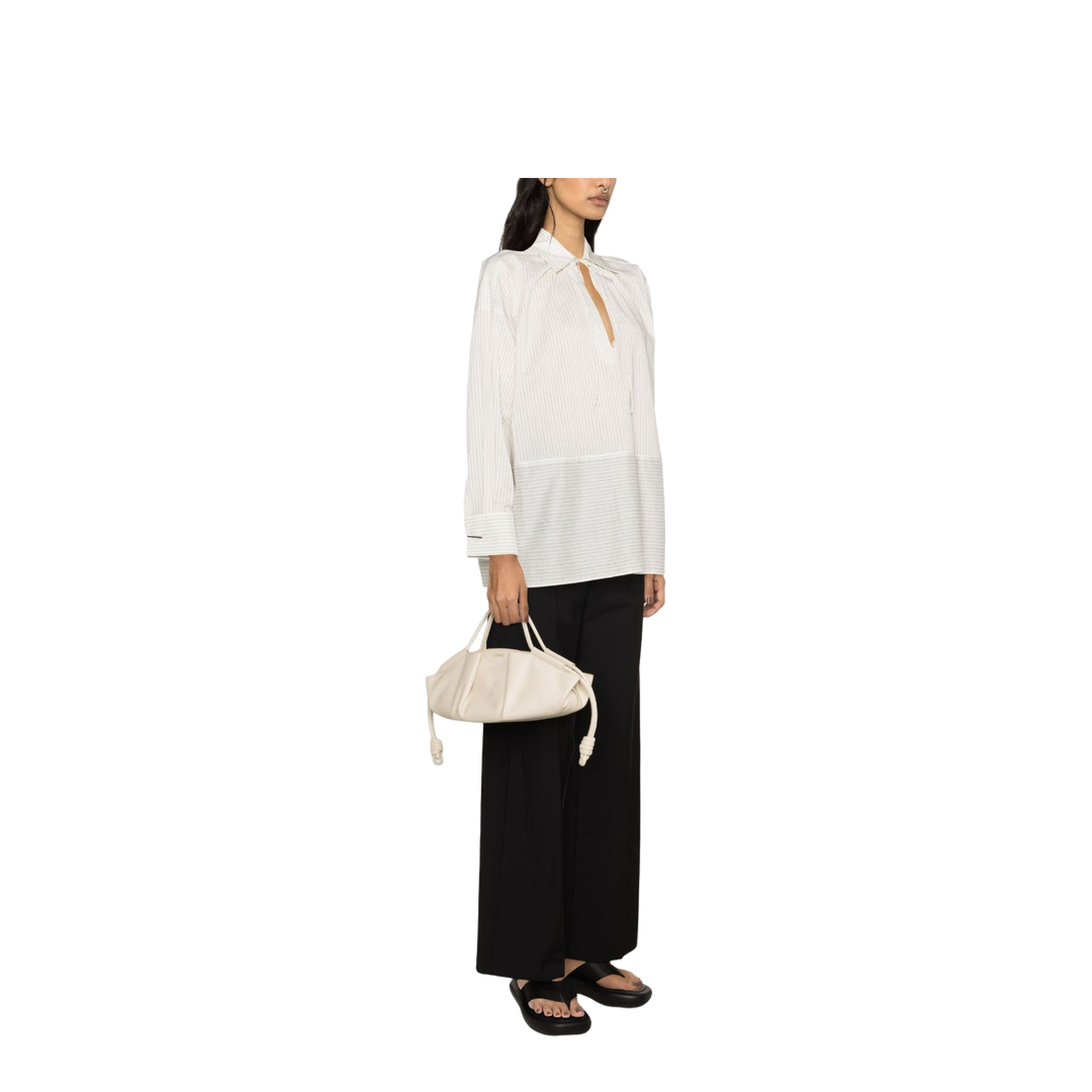 White Cotton And Silk Blend Tunic