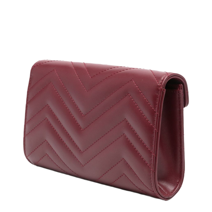 Wallet on Chain in Rosso Ancora Red Leather