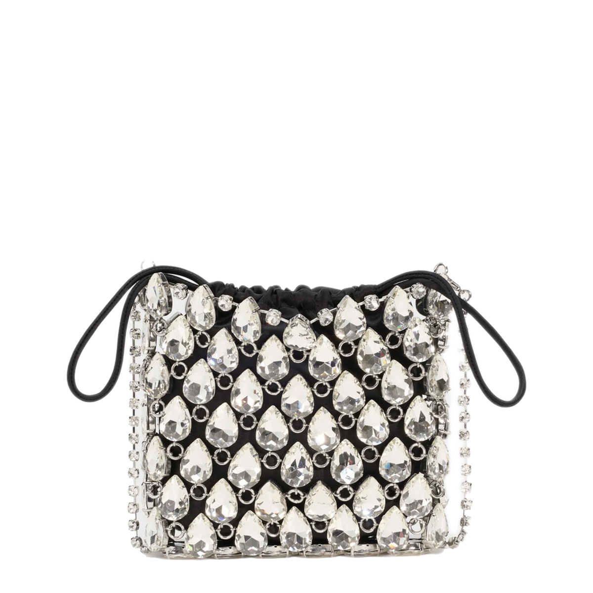 Mini Crystal Chainmail Bag - Silver