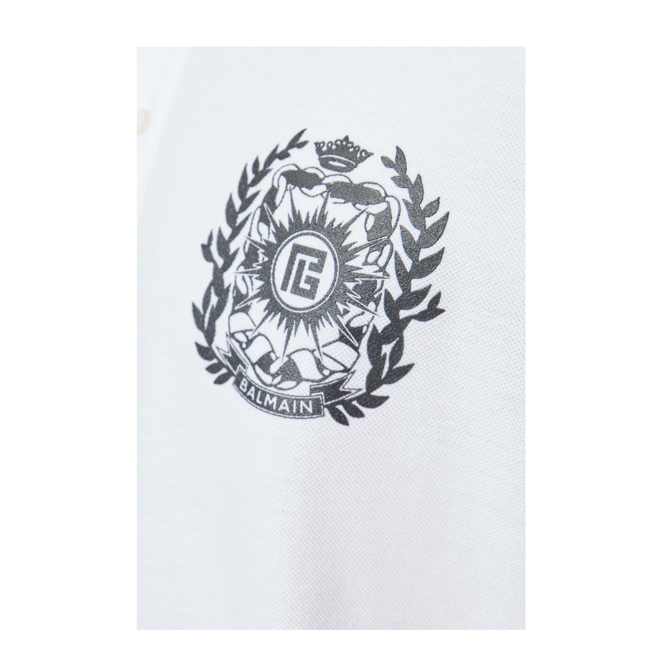 Cotton Polo Écusson Print T-shirt White