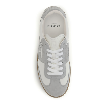 MAYFEYR - Balmain - Swan Sneakers In Suede And Smooth Leather - HM1VI360LBEW