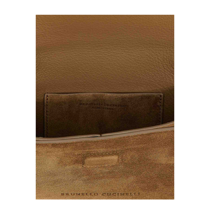 Suede Clutch Bag Brown
