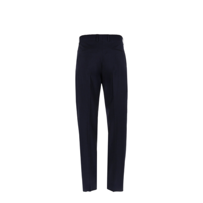Dark Blue Wool Canvas Trousers