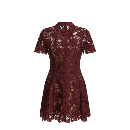 MAYFEYR - Self Portrait - Short Lace Dress - PF26111SABUBURGUNDY