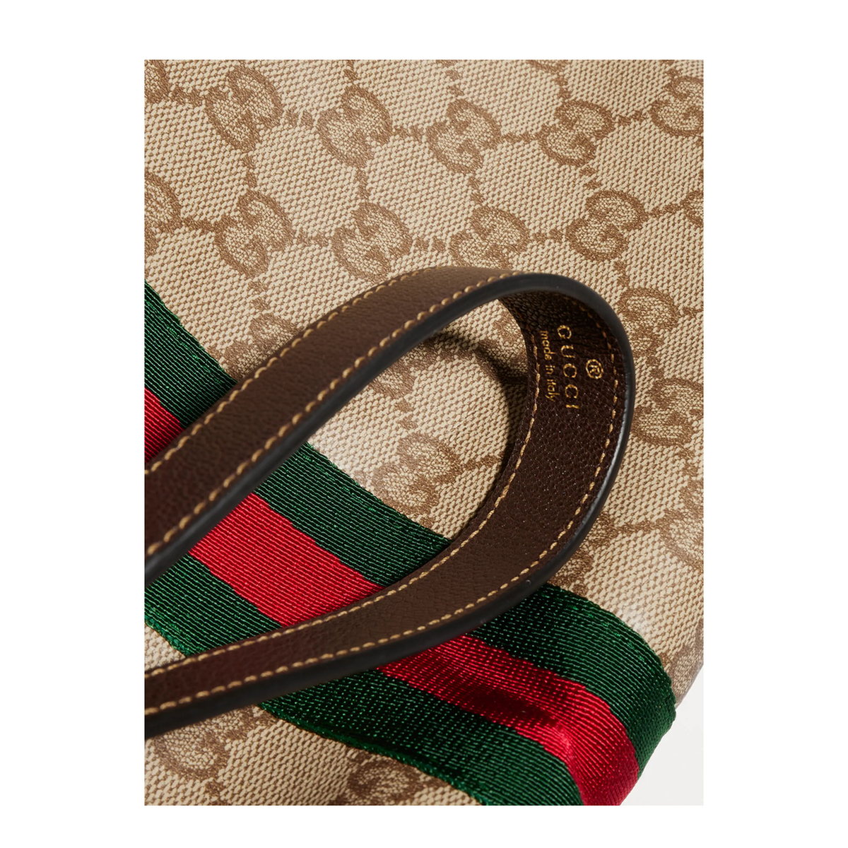Small GG Coated Canvas Pouch - Beige and Dark Brown