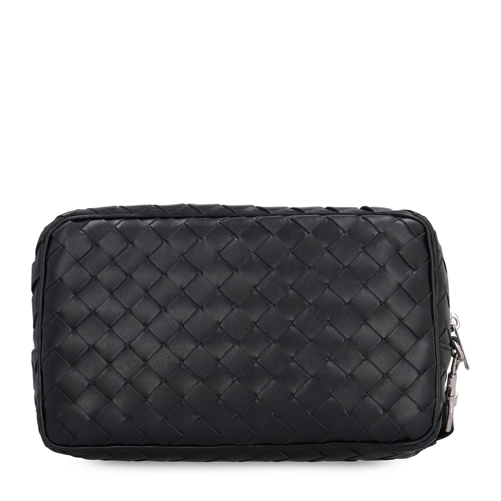 Intrecciato Leather Pouch - Black