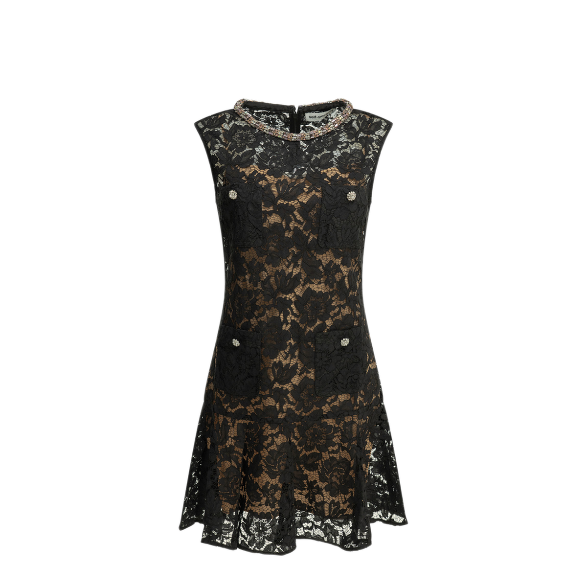 MAYFEYR - Self Portrait - Embroidered Short Dress - SS26164SBBBLACK