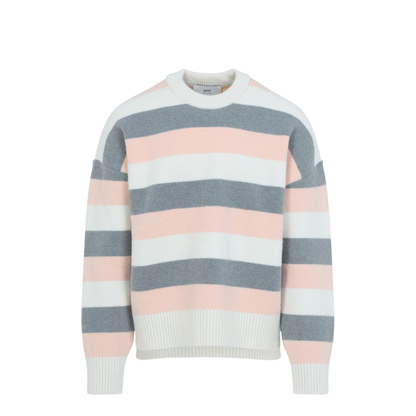 MAYFEYR - Ami Paris - Striped Crewneck Sweater - UKS841KN0126