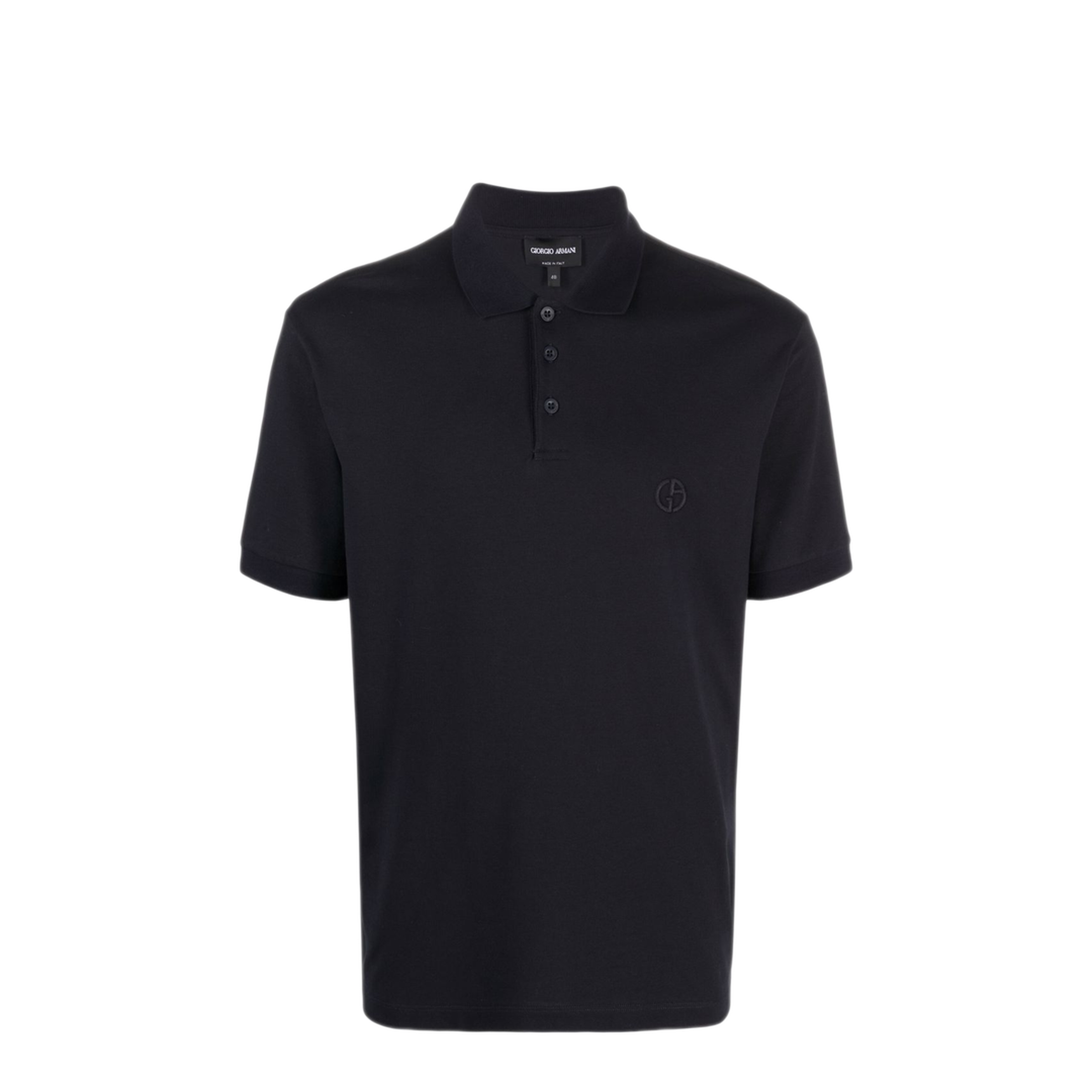 MAYFEYR - Giorgio Armani - Navy Cotton Blend Polo Shirt - 8NSF70SJCNZUBWF