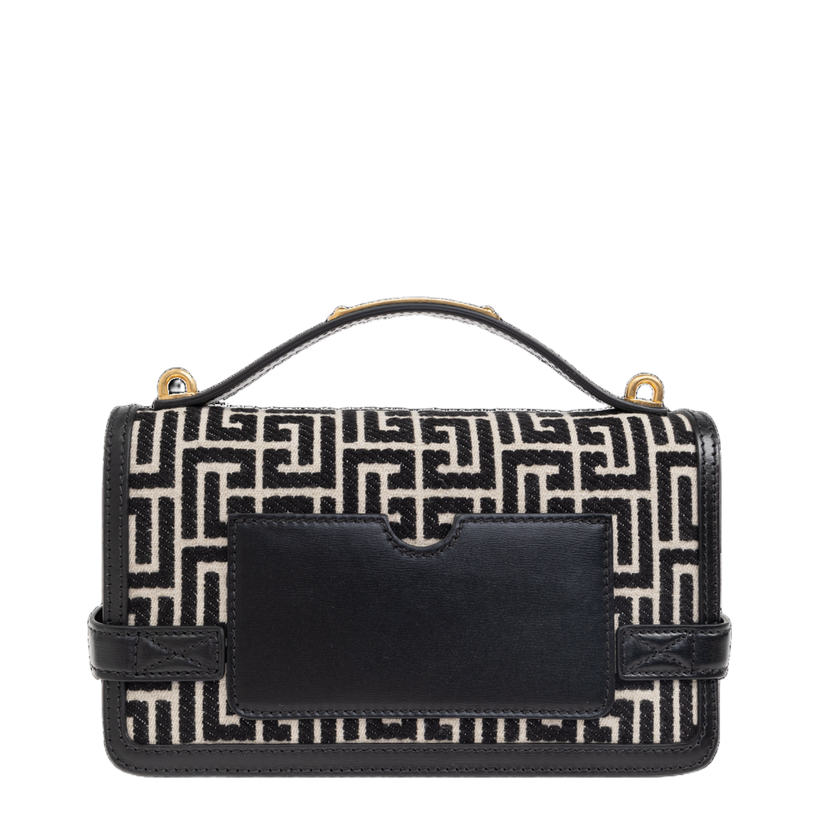 B-Buzz Shoulder Bag in Calfskin and PB Jacquard Canvas