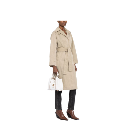 T Timeless Shopping Bag in Leather Mini - White