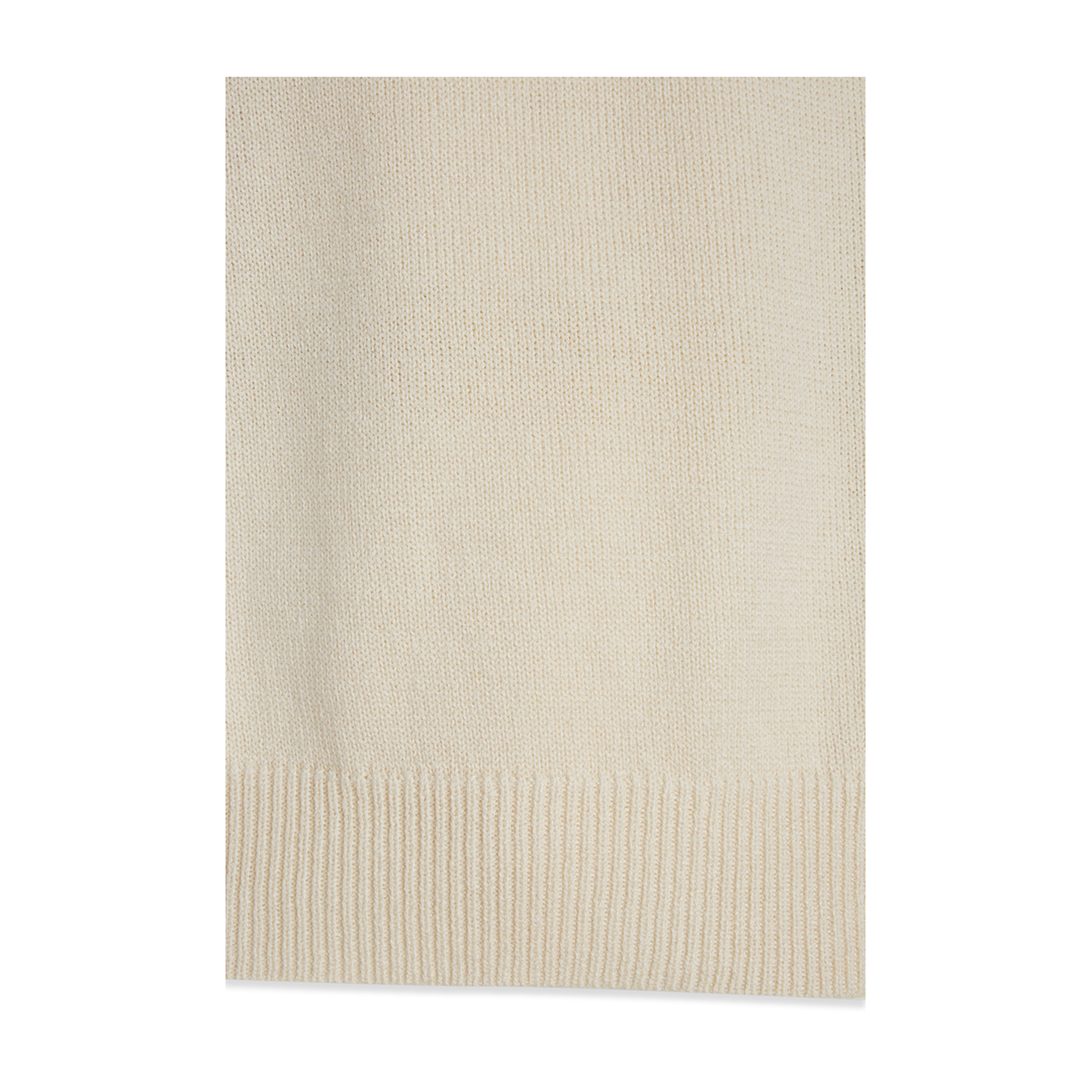 White Crewneck Ribbed Pull Cotton