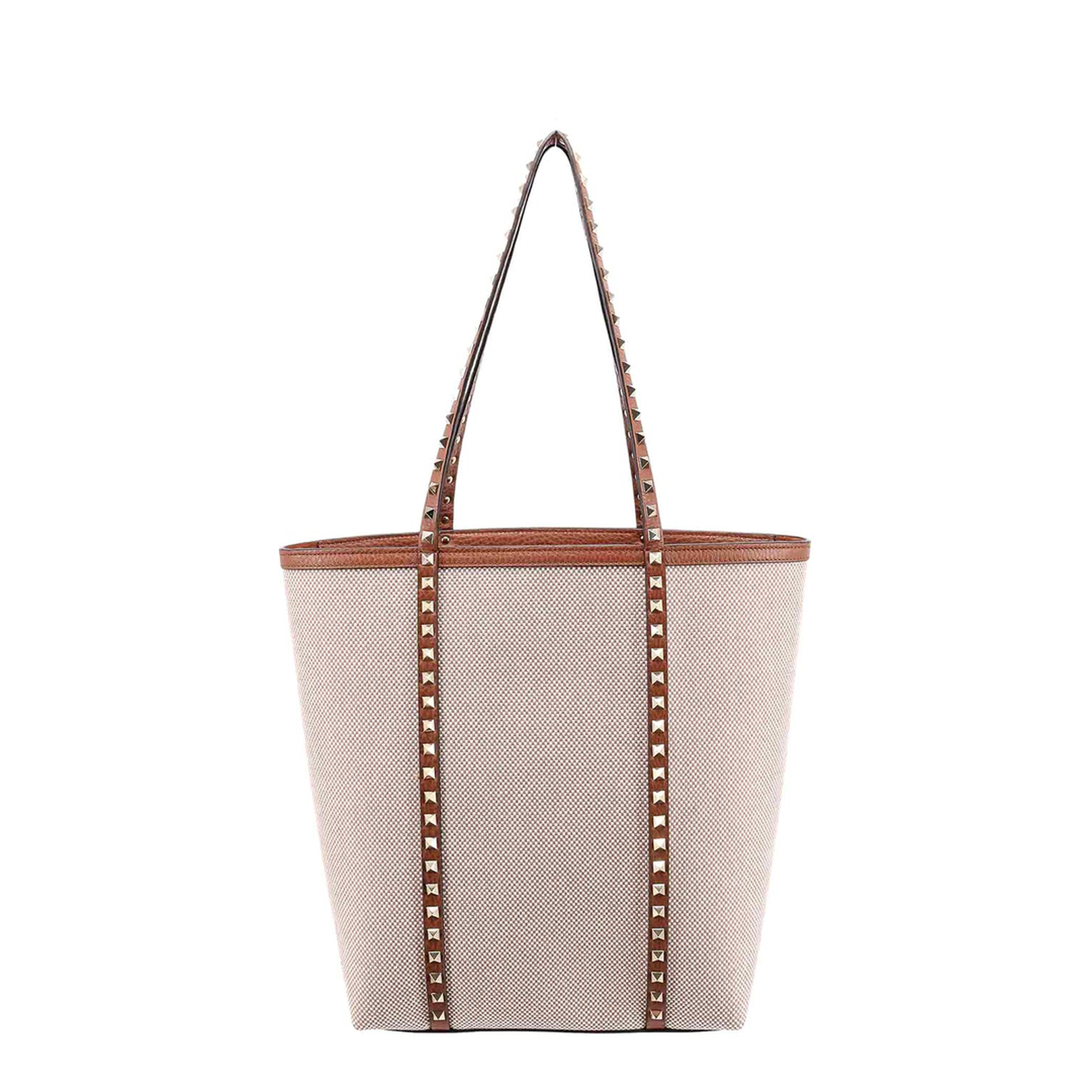 Canvas Tote Bag with Rockstud Detail