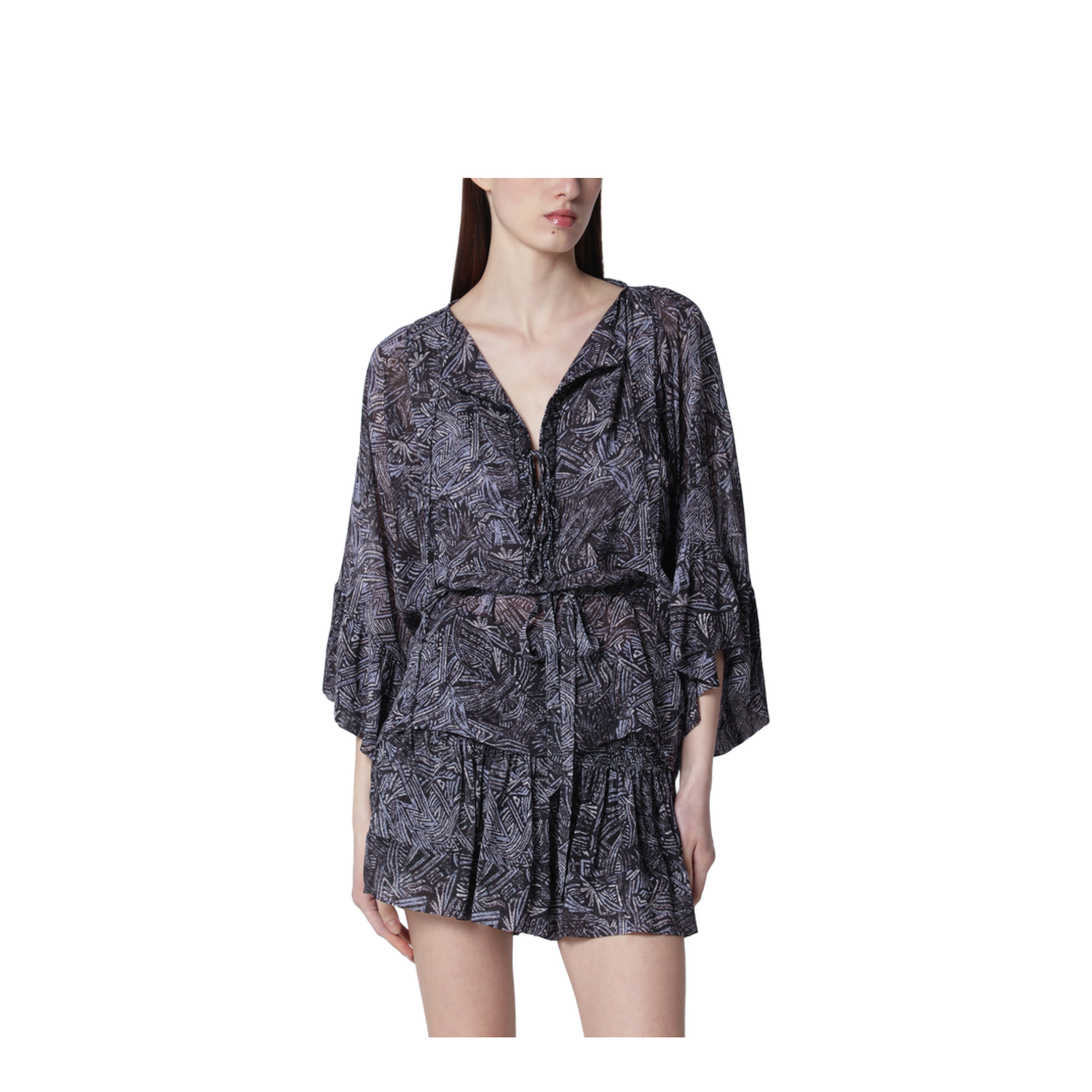 Faded Night Silk Blouse