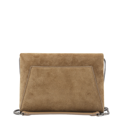 Suede Clutch Bag Brown