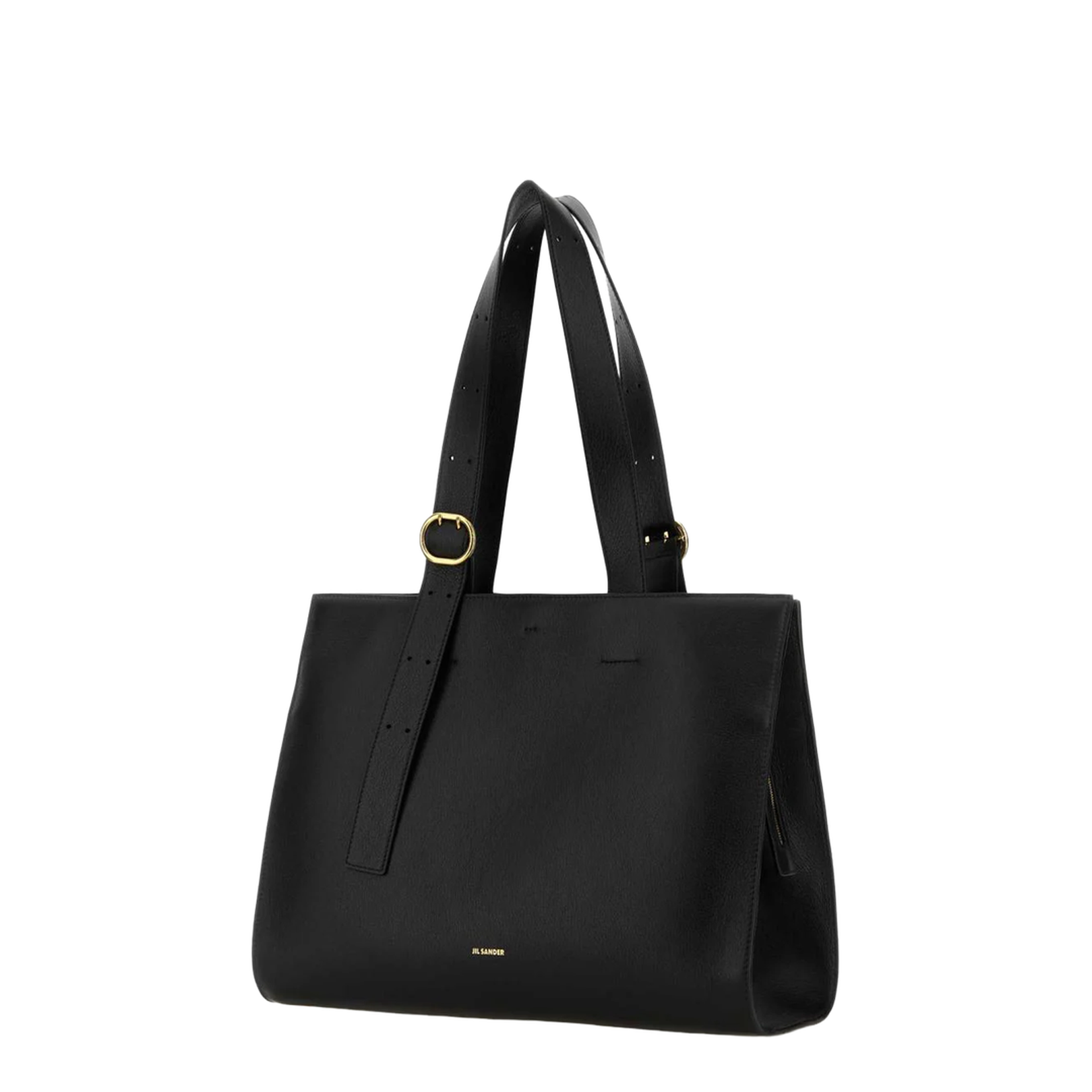 Black Leather Shopping Bag