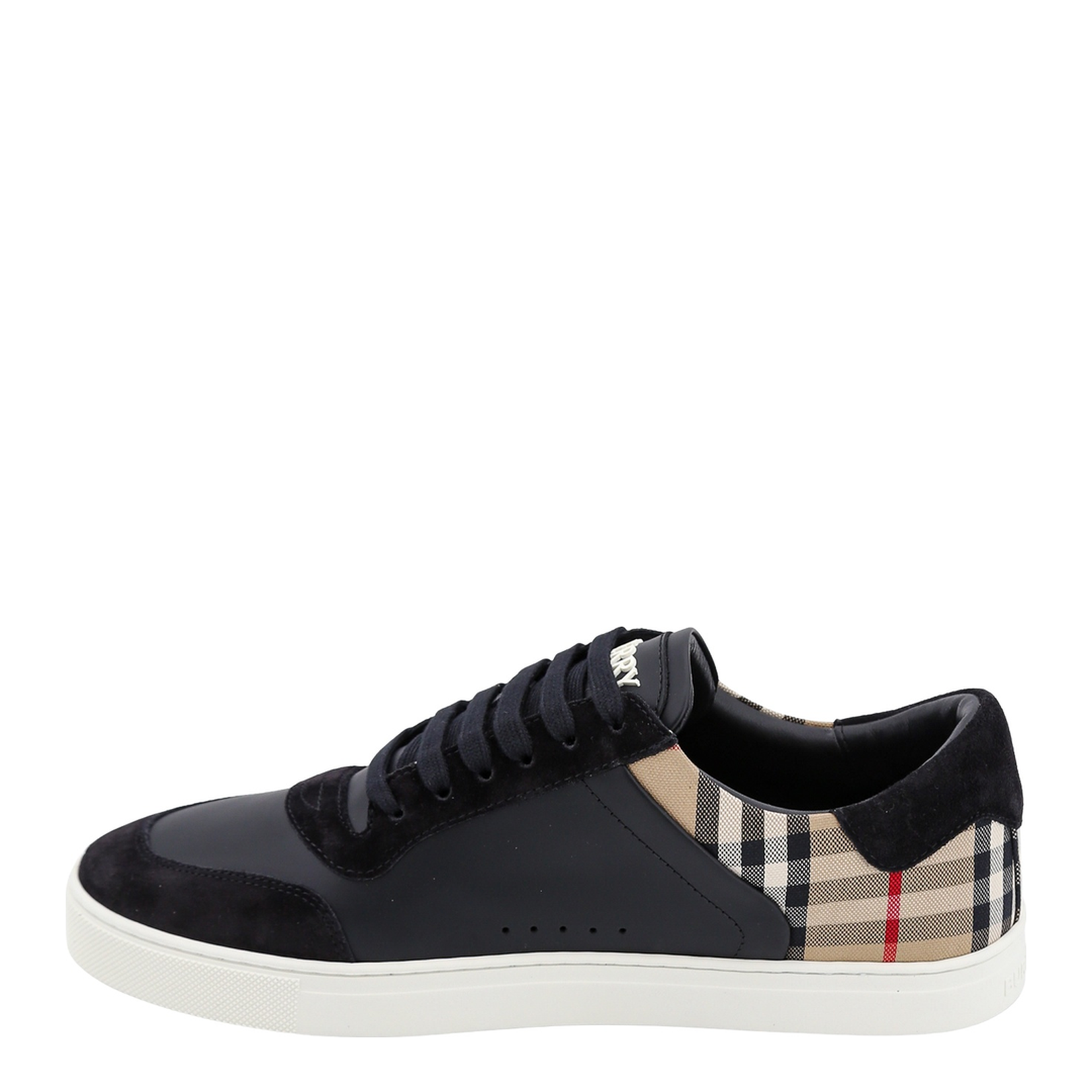 Check and Leather Sneaker