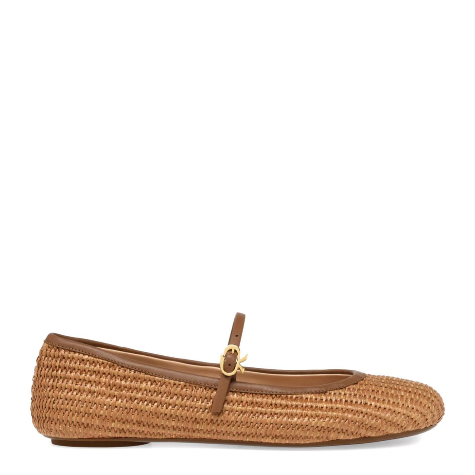 Raffia Leather Slip-On Flats
