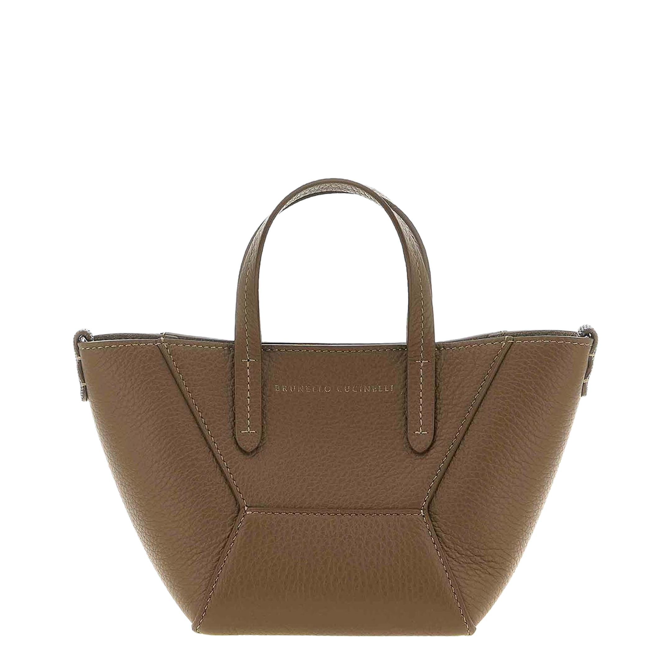 Duo Mini Leather Handbag Brown