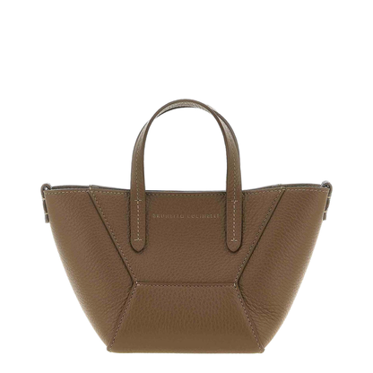 Duo Mini Leather Handbag Brown