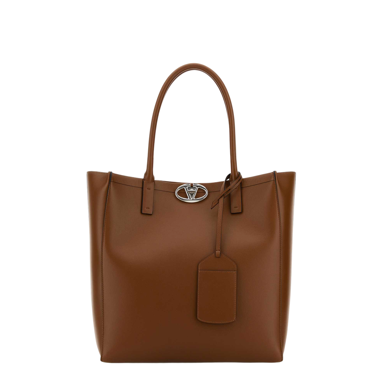 Caramel leather medium VLogo Locker shopping bag