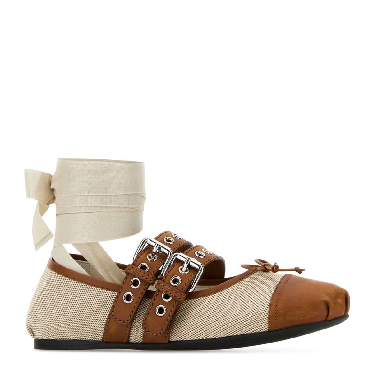 MAYFEYR - Miu Miu - Two Tone Canvas Ballerinas - 5F608EF0053ZMKF0C4Z