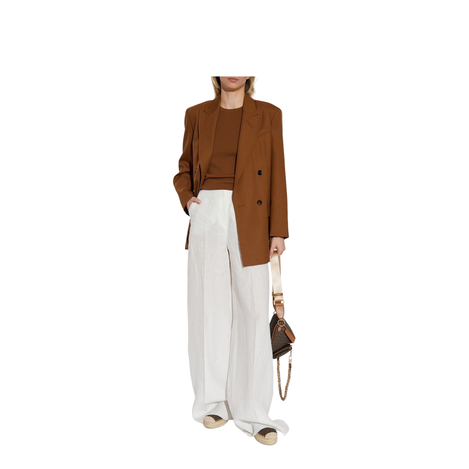 White Linen Wide-Leg Trouser