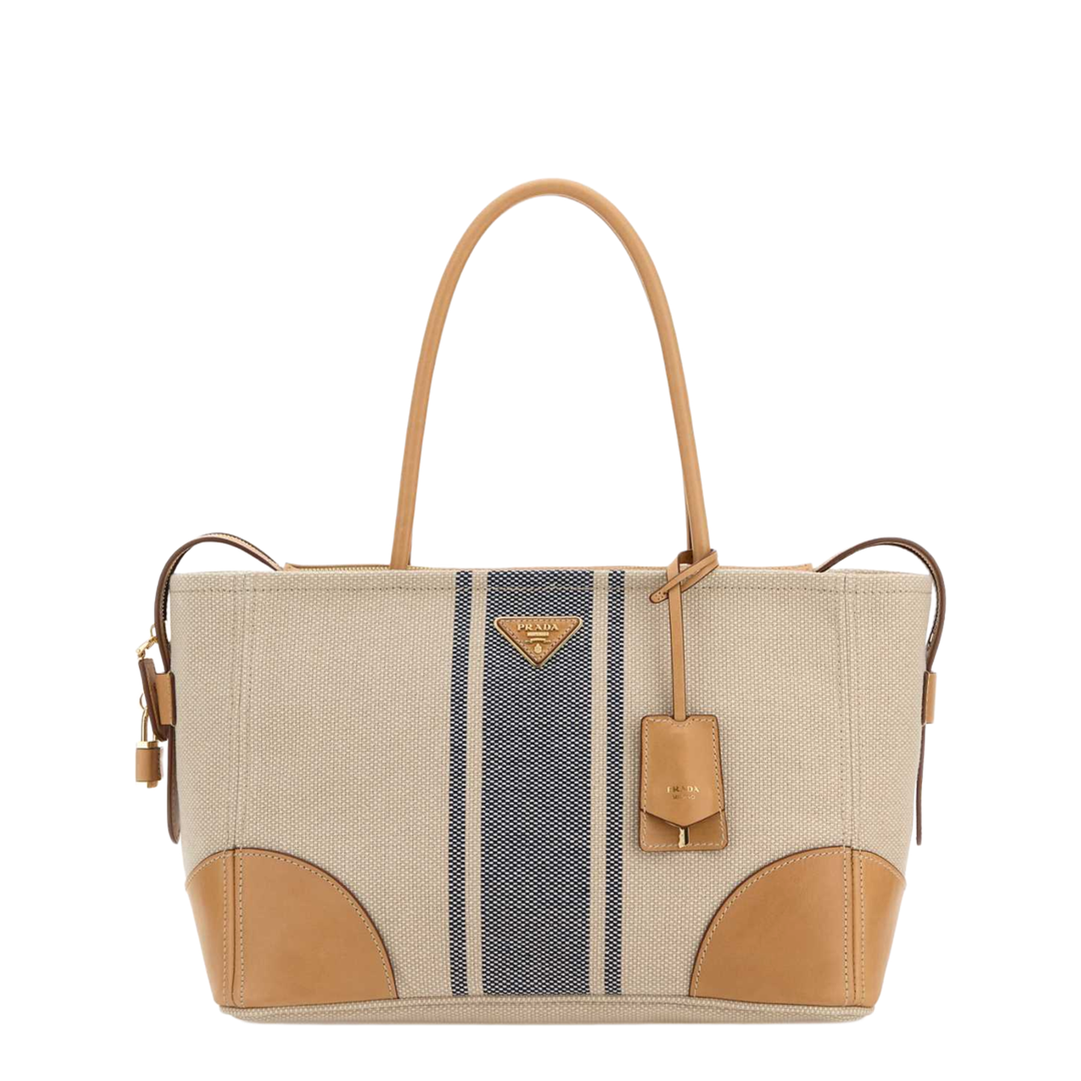 MAYFEYR - Prada - Sand Canvas Large Shopping Bag - 1BG6592ZPWF0Z12