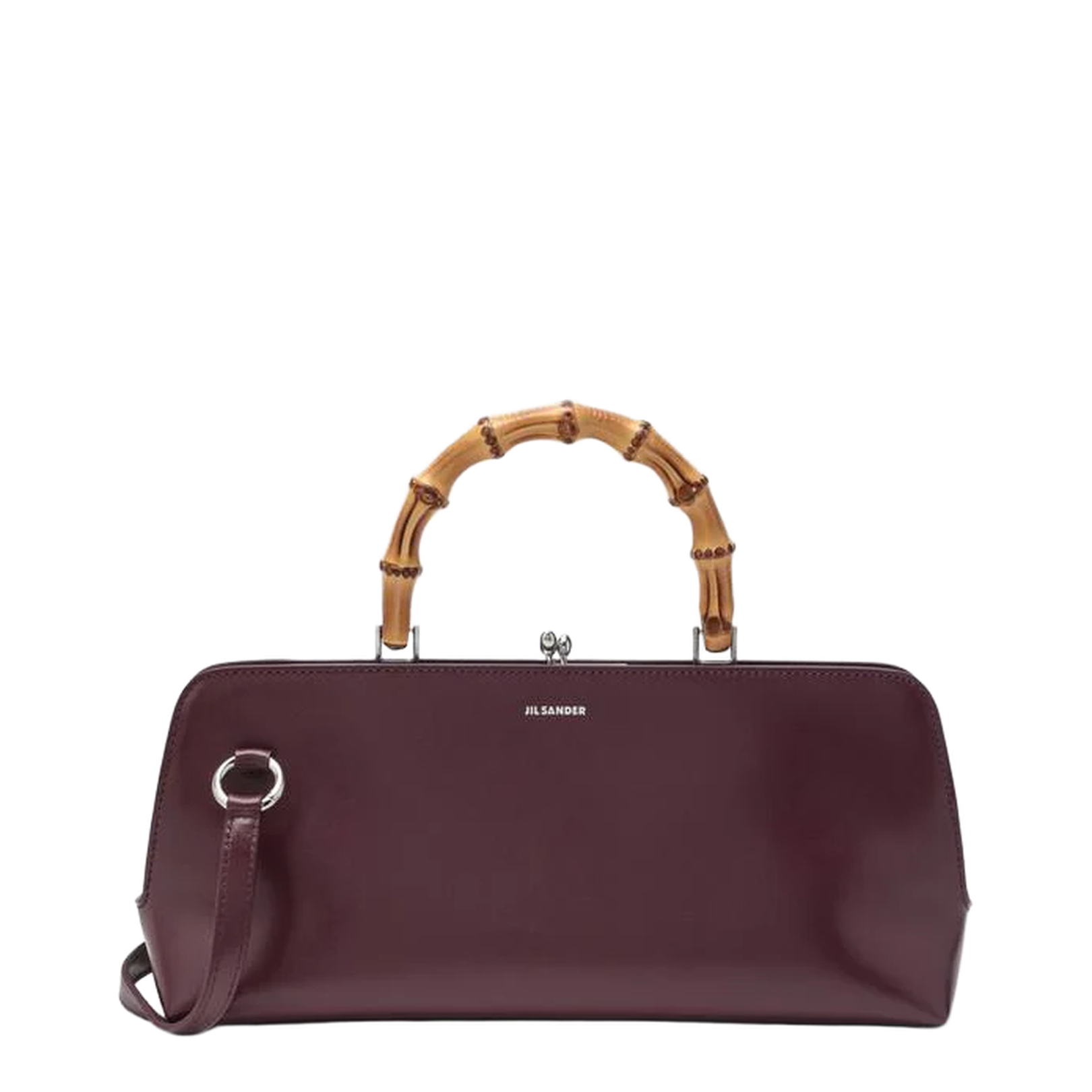 Small Shoulder Bag in Burgundy Calf Leather