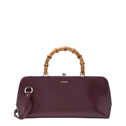 Small Shoulder Bag in Burgundy Calf Leather